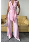 YELEK - PANTOLON TAKIM ÇİLEK KUMAŞ - Pembe