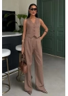 Yelek Ve Pantolon Çizgili Double Takım 10017