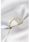 Yıldız Model Zirkon Taşlı Gold Renk Kadın Yüzük