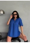 Yırtmaç Detaylı Tunik Gömlek