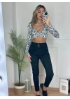 Yüksek Bel Likralı Jean Pantolon 90 Cm