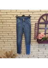 Yüksek Bel Likralı Jean Pantolon 90 Cm