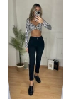 Yüksek Bel Likralı Jean Pantolon 90 Cm