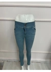 Yüksek Bel Likralı Jean Pantolon 90 Cm