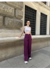 Yüksek Bel Palazzo Metal DüğmePantolon