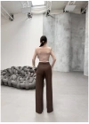 Yüksek Bel Straight Fit Palazzo Pantolon