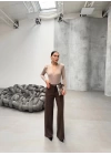 Yüksek Bel Straight Fit Palazzo Pantolon