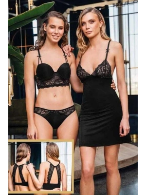 1313 BÜŞRA SÜTYEN KÜLOT KOMBİNEZON TAKIM KADIN