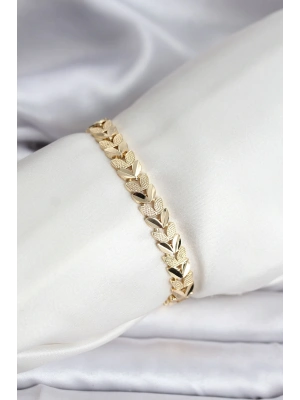 14K Gold Renk Kaplama Başak Model CM Kadın Bileklik