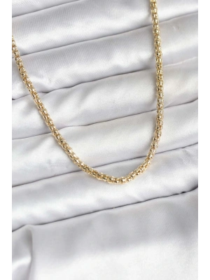 14K Gold Renk Kaplama Boru Zincir Model CM Kadın Kolye