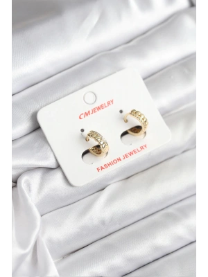 14K Gold Renk Kaplama CM Kadın Küpe