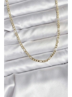 14K Gold Renk Kaplama Kuşgözü Zincir Model Pirinç CM Kadın Kolye