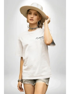 30 Ağustos Zafer Bayramı Atatürk Temalı Oversize Bisiklet Yaka T-shirt - Beyaz