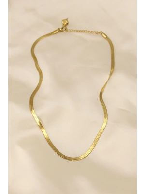 316L Çelik Altın Renk 45 cm İtalyan Zincir Model Kadın Kolye