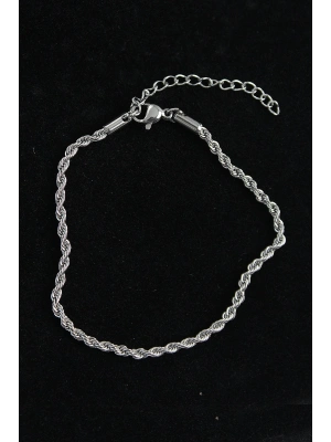 316L Çelik Burgu Model Gümüş Renk Erkek Bileklik