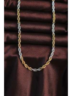 316L Çelik Çift Renk Burgu Tasarımlı Kolye