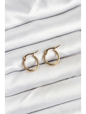 316L Çelik Gold Renk 12 mm Halka Kadın Küpe