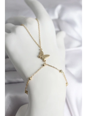 316L Çelik Gold Renk Kelebek Model Kadın Şahmeran