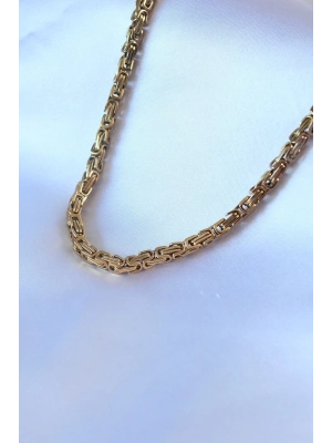 316L Çelik Gold Renk Kral Zincir Model Erkek Kolye