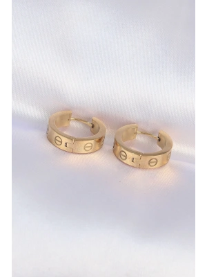316L Çelik Gold Renk Model Halka Küpe