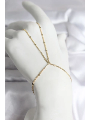 316L Çelik Gold Renk Parçalı Ezme Zincir Model Kadın Şahmeran