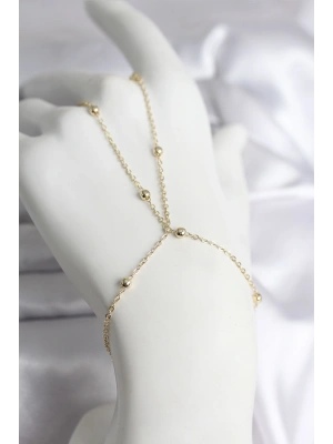 316L Çelik Gold Renk Topçuk Zincir Model Kadın Şahmeran