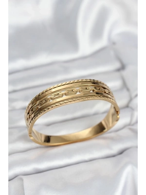 316L Çelik Gold Renk Vintage Model Kadın Kelepçe Bileklik