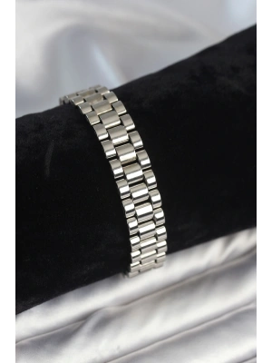 316L Çelik Gümüş Renk 12 mm Kalınlık Erkek Bileklik