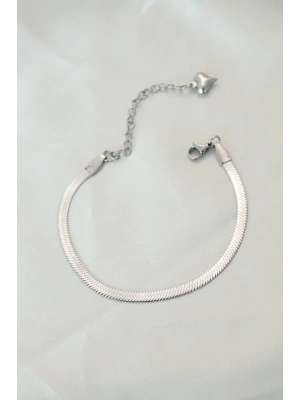316L Çelik Gümüş Renk İtalyan Zincirli Bileklik