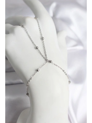 316L Çelik Gümüş Renk Topçuk Zincir Model Kadın Şahmeran