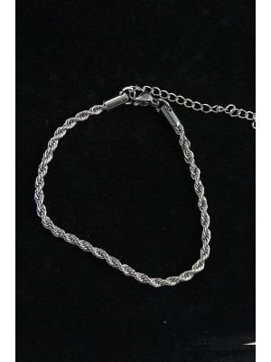 316L Çelik Halat Model Gümüş Renk Erkek Bileklik