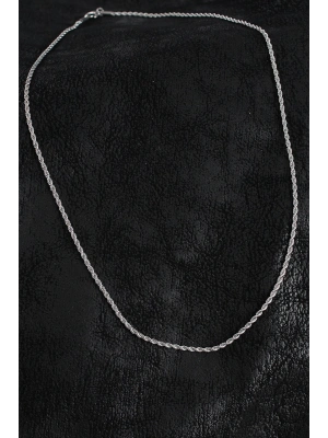 316L Çelik Halat Zincir Model Gümüş Renk Erkek Kolye