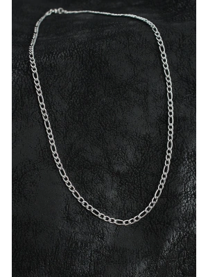 316L Çelik Klasik Figaro Zincir Model Gümüş Renk Erkek Kolye