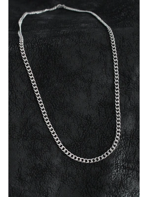 316L Çelik Klasik Zincir Model Gümüş Renk Erkek Kolye