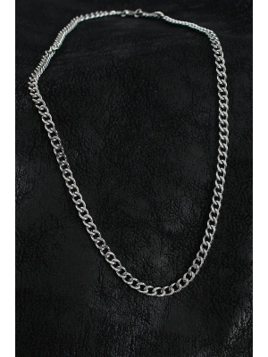 316L Çelik Klasik Zincir Model Gümüş Renk Erkek Kolye