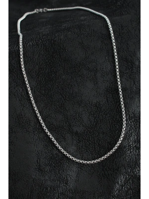 316L Çelik Örme Zincir Model Gümüş Renk Erkek Kolye