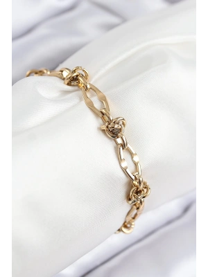 316L Çelik Parçalı Zincir Model Gold Renk Kadın Bileklik