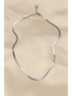 316L Çelik Silver Renk 45 cm İtalyan Zincir Model Kadın Kolye