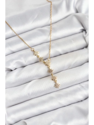 316L Çelik Zincir Gold Renk Kutup Yıldızı Model Kadın Kolye