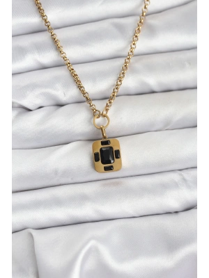 316L Çelik Zincir Gold Renk Vintage Model Kadın Kolye