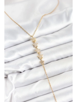 316L Çelik Zincir Gold Renk Yıldız Model Y Kolye