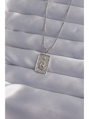 316L Çelik Zincir Gümüş Renk Lazer İşlemeli Göz Figür Tarot Kolye