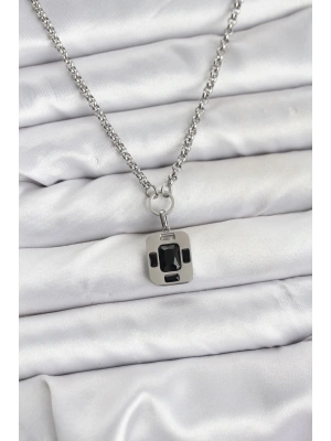 316L Çelik Zincir Gümüş Renk Vintage Model Kadın Kolye