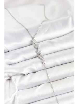 316L Çelik Zincir Gümüş Renk Yıldız Model Y Kolye