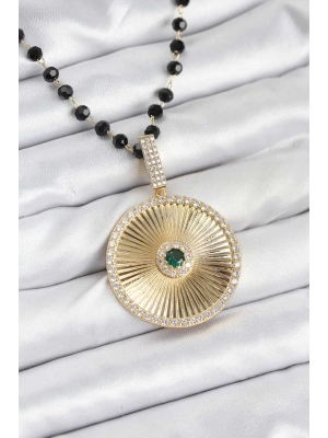 316L Çelik Zincir Kristal Boncuklu Kadın Kolye