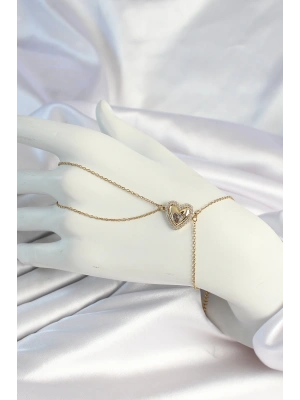 316L Çelik Zincirli Gold Renk Kalp Figürlü Şahmeran