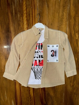 9-13 yaş tişört gömlek kombini vizon