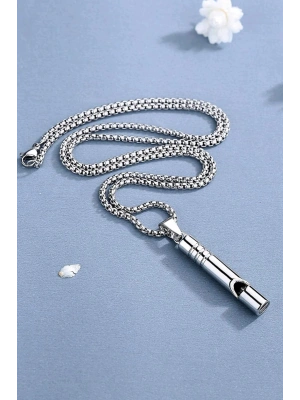 Acil Durum Düdüğü 316L Çelik Kararma Yapmaz Yüksek Desibel Kolye Unisex