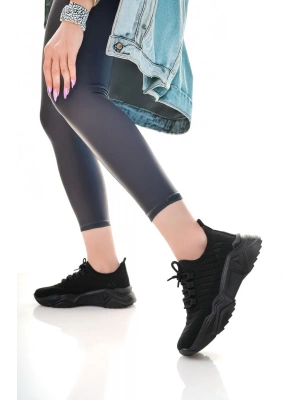 Ante Siyah Triko Bağcıklı Spor Ayakkabı