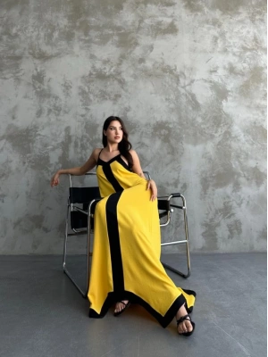 Askılı Maxi Boy Elbise